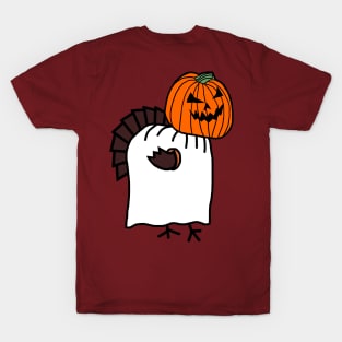 FRONT and BACK Halloween Horror Thanksgiving Turkey T-Shirt